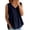Navy, variant on Women's Loose Fit Tank Tops Summer Casual Sleeveless Buttons Up Tunics Flowy Pleated Blouses by Yigetop Khaki L