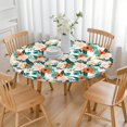 thumbnail image 3 of Pioneer Flower Floral Print Pattern Round Fitted Tablecloth with Elastic Edge,Dining Table Cover Waterproof,Outdoor Round Tablecloth for Camping,Dining,Indoor and Outdoor, 3 of 7
