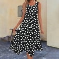 thumbnail image 2 of Ladies Summer Tops Impreso sin Mangas Cuello Redondo Vestido Casual para Uso Diario Y Casual, 2 of 7
