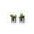 thumbnail image 3 of Artificial Plant - 7" Tall - Succulent - Indoor - Set Of 2 - Green - Chrome Pots, 3 of 3