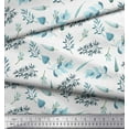 thumbnail image 1 of Soimoi White Poly Georgette Fabric Flower Leaves Printed Fabric 1 Yard 52 Inch Wide, 1 of 2
