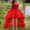 Red, variant on MGDXOX Girls Sleeveless Tulle Dress with Tiered Skirt and Bow Waist Accent Formal High Low Dress for Parties and Performances White 3-4Years
