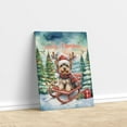 thumbnail image 3 of Merry Christmas Santa Reindeer Antlers Yorkshire Terrier Sleigh Xmas Winter Holiday Vertical Matte Canvas Poster Yorkie Dog Lover Gifts Wall Art Home Decor - 00023, 3 of 5
