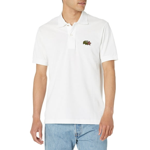 Lacoste Contemporary Collection's Men's Netflix Lupin Short Sleeve Classic Fit Polo Shirt White/Stranger Things XX-Large