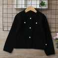 thumbnail image 2 of IVEYRTF Kids Knitted Cardigan Long Sleeve Sweater Warm Outerwear for Children Boys Girls Cozy Soft Comfortable Fall Winter Casual Everyday Wear Playground Holiday(Black#4,9 Years), 2 of 8
