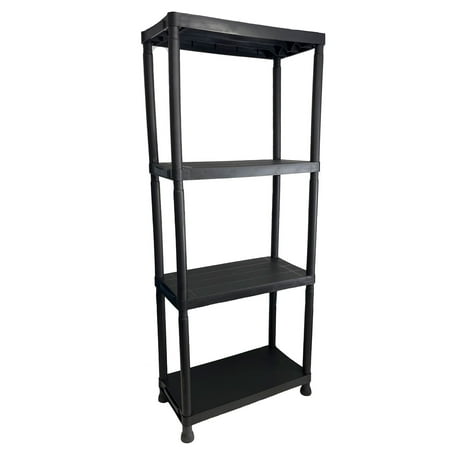 

Heavy Duty 4 Tier Plastic Shelving Shelf Unit Home Office Storage 131 x 61 x 30cm