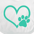 thumbnail image 4 of Inktastic Teal Heart With Paw Print Boys or Girls Baby Bib, 4 of 4