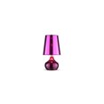 thumbnail image 2 of ORE International 18" Tall Metal Luster Touch Table Lamp, Magenta finish, Transparent Shade, 2 of 2