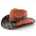 thumbnail image 5 of Cowboy Hat For Outdoor Casual Wear Western Style Outdoor Headwear for Men Women All-Season Comfort Stylish Print Design Purple, 5 of 5