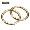thumbnail image 3 of Round Spring O Rings, 2Pcs 1.85 Inch OD Trigger Buckle Snap Clips for Bags, Purses, Keyrings, Light Golden, 3 of 6