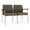 Adler-Castillo Brown, variant on Mystic Reception Waiting Room 2-Seat Tandem Seating / Silver Steel / Blue
