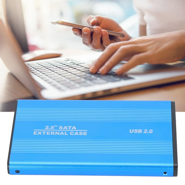 2.5in 2TB Portable External Hard Drive Enclosure, HDD Plug Play 3TB USB2.0 SSD Disk Box 1tb External Hard Enclosures for OS X Laptops Data Storage Noir Drive HDD SSD Laptops