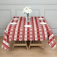 thumbnail image 3 of Christmas Square Tablecloth 42x42 Inch – Waterproof Polyester Printed Table Cover, Wrinkle Resistant & Washable for Kitchen Dining Picnic Party Decor, Single-v4-15, White, 3 of 6