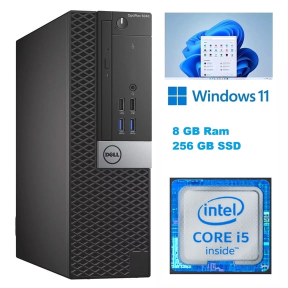 Restored Dell Optiplex 5040-SFF, Core i5-6500 3.2GHz, 8GB RAM, 256GB Solid State Drive, DVD, Windows 10 Professional (Refurbished)