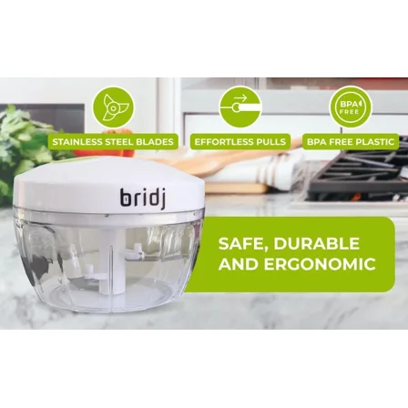 1Bridj Hand Chopper With 3 Blades For Effortlessly Chopping Vegetables Or Fruits