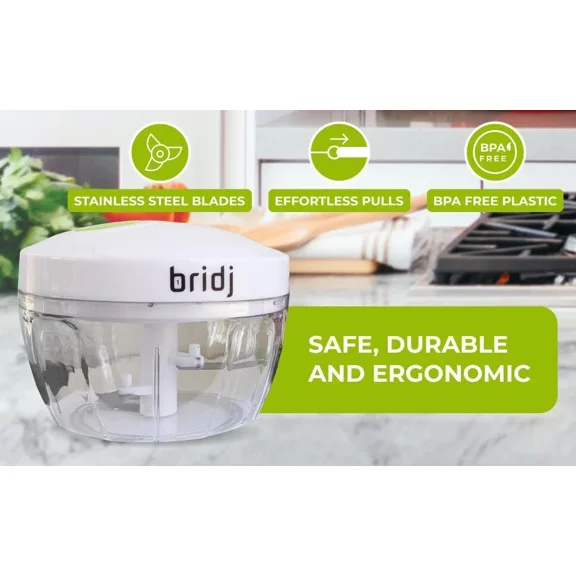 1Bridj Hand Chopper With 3 Blades For Effortlessly Chopping Vegetables Or Fruits