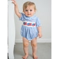 thumbnail image 6 of Infant Newborn Baby Girl Summer Romper Cute Short Sleeve Bow Embroidery Patchwork Bodysuit Newborn Playsuit, 6 of 9