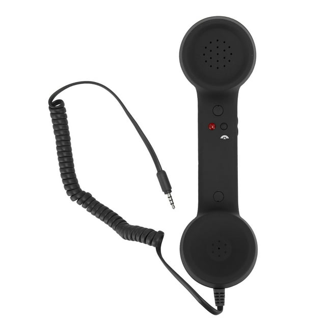 Combiné Rétro avec Bouton de Réponse à une Touche, Contrôle du Volume, Commutateur de Son, Prise de Son 3,5 mm pour All Smartphones et Ordinateurs