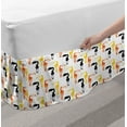 thumbnail image 2 of Tropical Bed Skirt, Toucan Birds Pattern 3 Color Silhouettes Exotic Jungle Animals, Elastic Bedskirt Dust Ruffle Wrap Around for Bedding Decor, 4 Sizes, Orange Yellow Black, by Ambesonne, 2 of 2