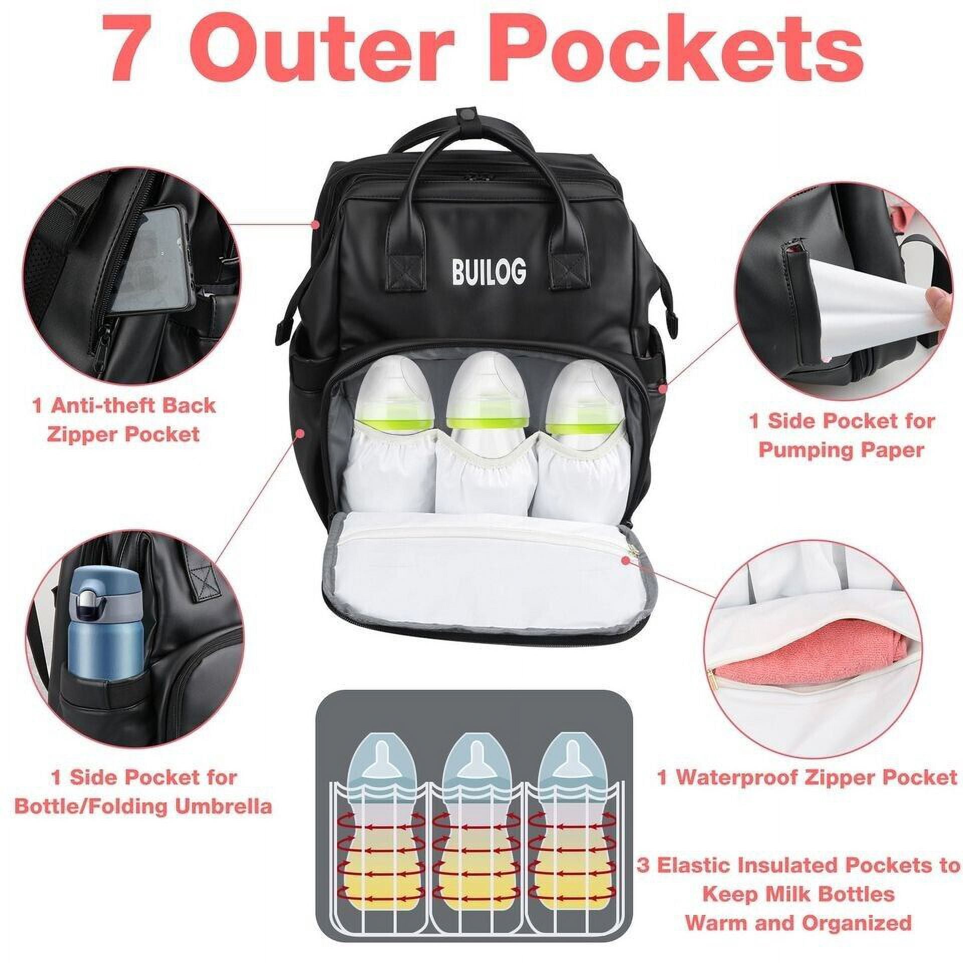 2024 DiaperBag Backpack Leather Baby Bag with Changing Station Portable Baby Bed