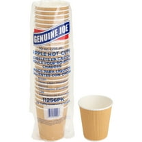 Genuine Joe, GJO11256BD, Ripple Hot Cups, 125 / Bundle, Brown, 10 fl oz