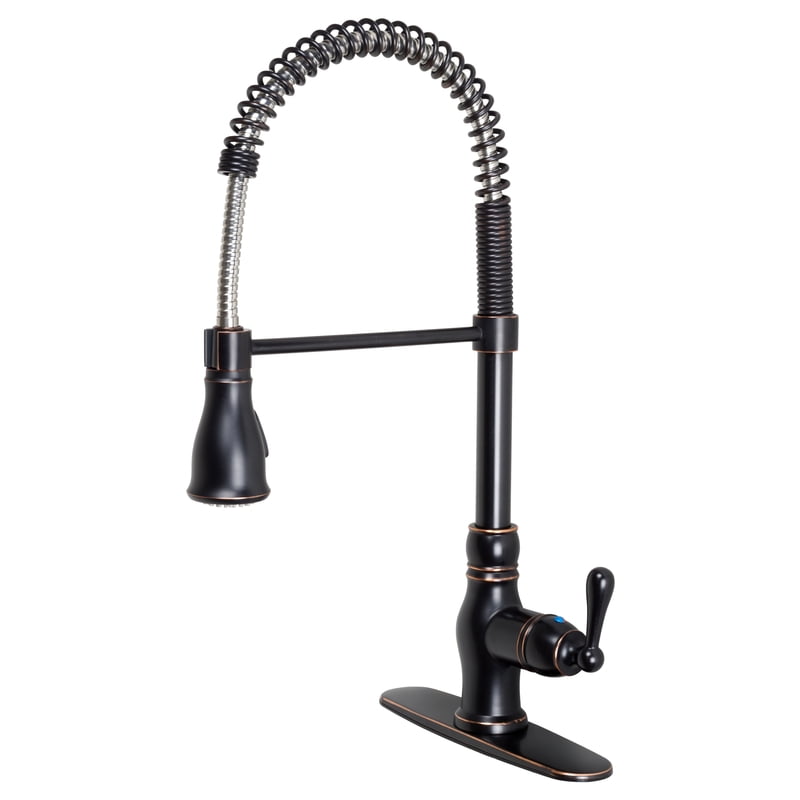 Ultra Faucets UF11245 Bronze Single Handle Kitchen Faucet With 