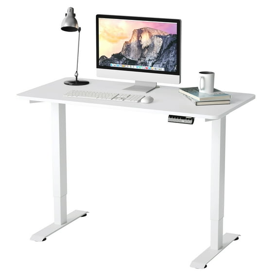 Costway Electric Adjustable Standing Desk Stand up Workstation w/Control White