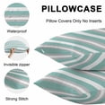 thumbnail image 5 of Aqua Grey White Stripe Lumbar Pillow Covers 20x12 Inch Set of 2, Rustic Modern Turquoise Striped Waterproof Outdoor Pillow Covers, Decorative Cushion Pillowcases for Couch, Sofa, Bed, Garden, Patio, 5 of 9
