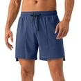 thumbnail image 4 of WAVSUF Summer Drawstring Short Pants Mens Elasticity Shorts Motion Bodybuilding Ventilation Loose Navy Size S, 4 of 7