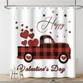 thumbnail image 6 of Happy Valentine''s Day Shower Curtain Red Buffalo Truck Carried Love Water Repellent Polyester Shower Curtain for Bathroom 72W x 84L inch, 6 of 6
