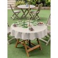 thumbnail image 4 of Outdoor Tablecloth with Umbrella Hole for Patio/Picnic/Party/Camping, Summer Botanical Waterproof Table Cloth Round Cover Washable, Watercolor Green Leaves Country Vintage (Dia 54"), 4 of 8