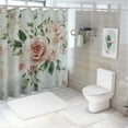 thumbnail image 7 of SHERONV Flowers Leaves Lace Shower Curtain for Bathroom 100% Polyester Washable with Hooks 36"x72, 7 of 7