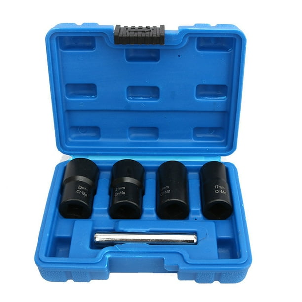 Jeu De Douilles à Percussion 17mm Et 19mm Avec Protection Jantes - Douilles Choc 1/2" SW17mm Longues Pour Voiture