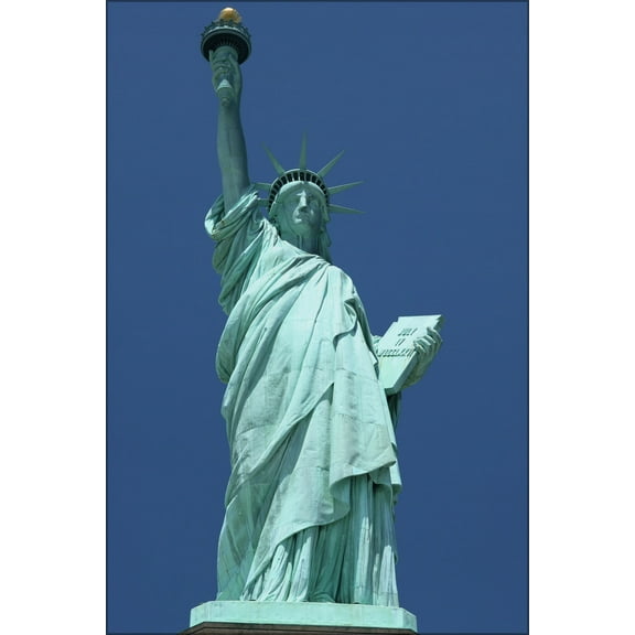24"x36" Gallery Poster, Statue of Liberty from Liberty Island