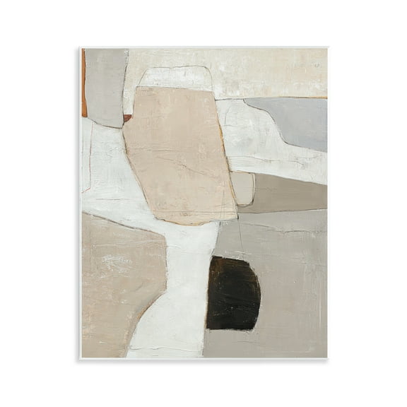 Stupell Industries Beige Shape Geometrics Abstract Painting Unframed Art Print Wall Art, 11 x 14