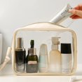thumbnail image 3 of Portable Makeup Bag Large Capacity Make Up Brcomhes Lipstick Powder Travel Cosmetics Storage Toiletry Bag Waterproof Transparent, 3 of 6