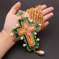 thumbnail image 5 of Collar de Jesús religioso, colgante de cruz Pectoral, crucifijo católico, chapado en oro, joyería religiosa, 5 of 5