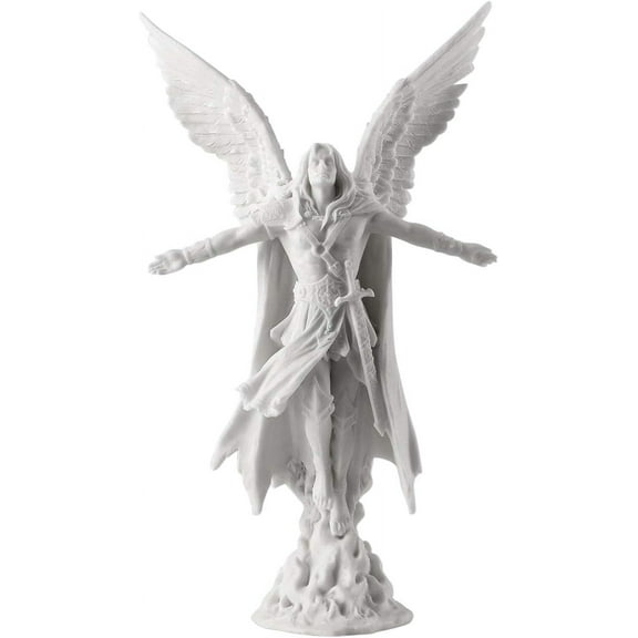 JFSM INC. Saint Michael Ascending Angel Statue Sculpture 11" Tall (White)