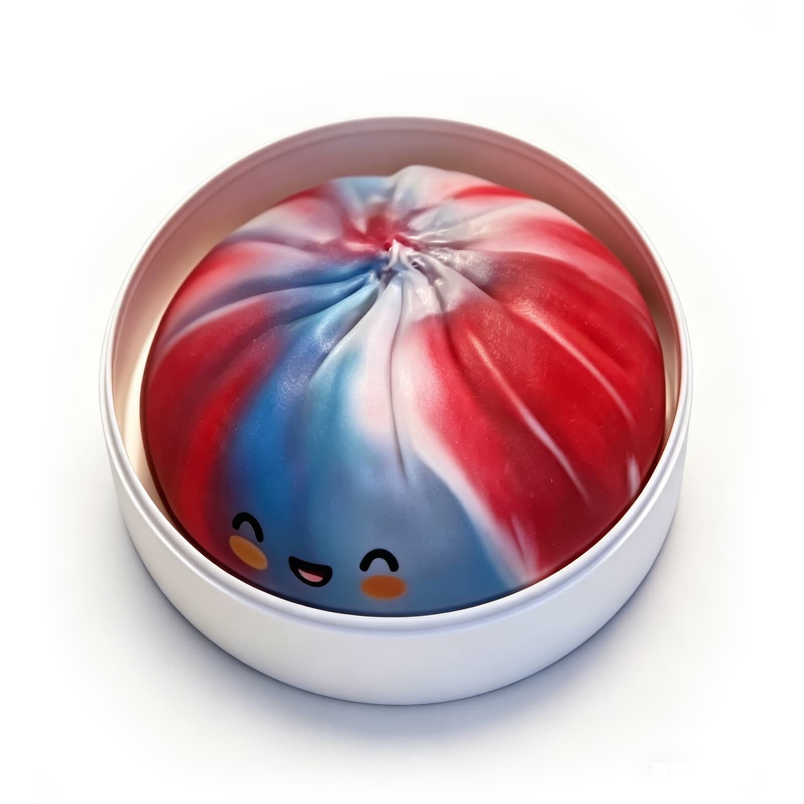 Americana Swirl Dumpling Squishy Toy, Patriotic Red White Blue Stress Ball, Slow Rising Fidget Toy for Anxiety Relief,4th of July Decoration, 3.2 Inch