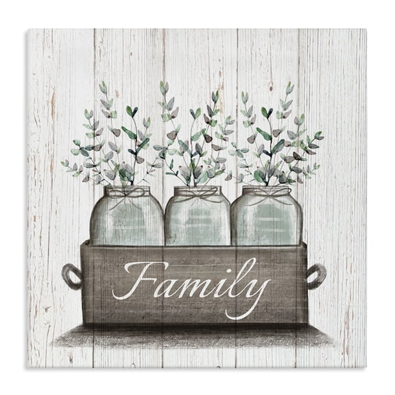 Stupell Industries French Country Eucalyptus Foliage Jars Canvas Art, 17 x 17, by Elizabeth Tyndall