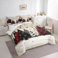 thumbnail image 3 of Feelyou Vintage Xmas Tree Bedding Comforter Set 7 Pieces for Teens, Winter Christmas Snowflake Full Bedding Set, Happy New Year Reversible Fitted Sheet Flat Sheet, Ultra Soft Bedroom Decor, 3 of 7