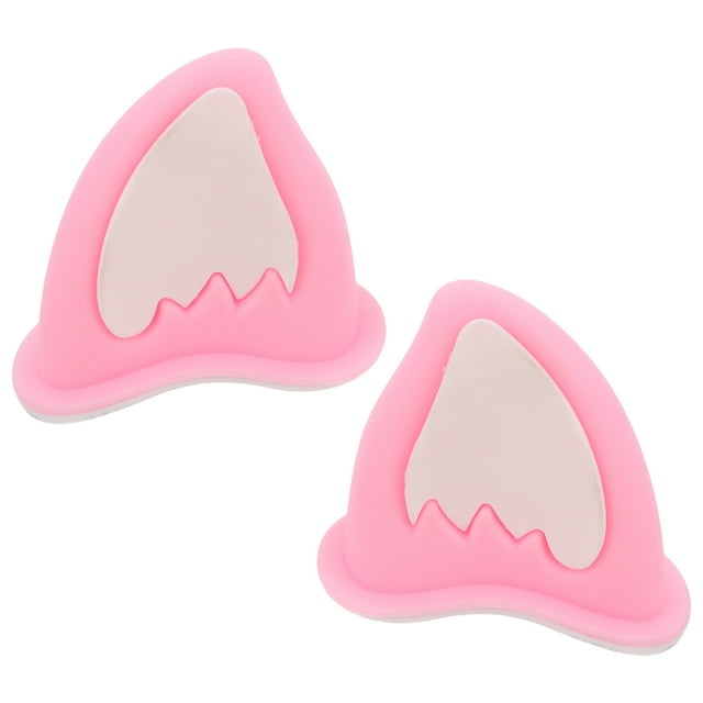 1 par de orejas de zorro, casco con orejas, cuernos, decoración, accesorios para casco, casco para bicicleta o motocicleta, blanco y rosa