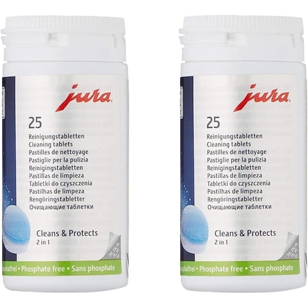 Jura 2-Phase Cleaning Tablets for Fully Automatic Coffee Machines, 50 Count