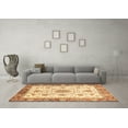 thumbnail image 3 of Ahgly Company Indoor Round Abstract Brown Modern Area Rugs, 3' Round, 3 of 4