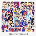 thumbnail image 2 of Paquete de pegatinas de vinilo impermeable con la estrella del fútbol Messi, 51 unidades, 2 of 3