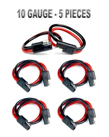 5 Pieces 8 GA Gauge 12" 2 Pin Quick Disconnect Harness Inline Install 