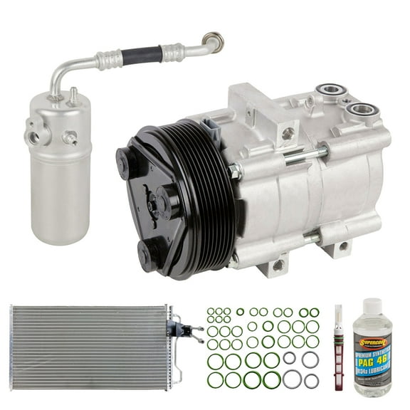 For Ford F-150 1999 2000 2001 OEM AC Compressor w/ Condenser Drier - BuyAutoParts