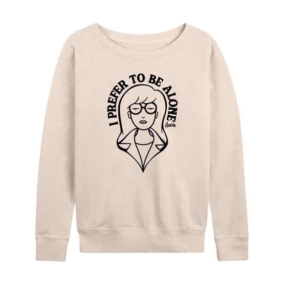 Daria - I Prefer To Be Alone - Women's Lightweight French Terry Long Sleeve Shirt