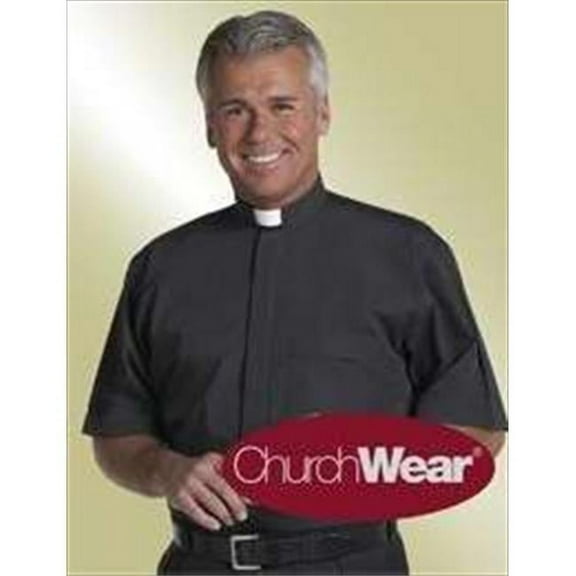 36181 Clerical Shirt Short Sleeve With Tab 16.5 In Black