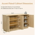 thumbnail image 3 of Brafabhome 110" Wide Fluted Sideboard with 4 Arched Reeded Doors, Modern Credenza Storage Buffet Cabinet with Adjustable & Removable Shelves for Living Room & Dinning Room | Natural(2 Set), 3 of 10